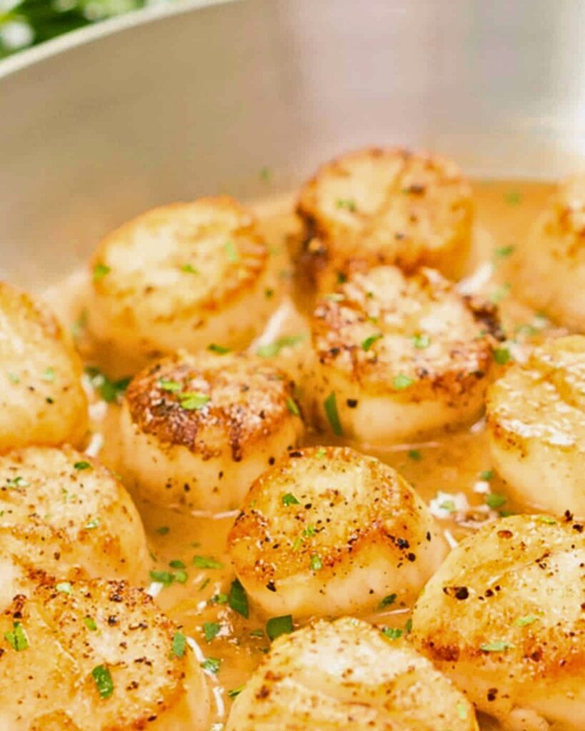 Here’s a delicious recipe for Pan-Seared Lemon Butter Scallops:
