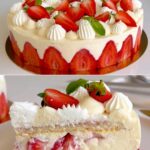 🍓Strawberries + diplomat cream = perfect cake 🍰✨ Here’s the recipe to make it super creamy