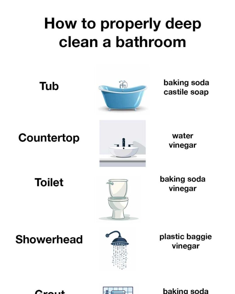 How to properly deep clean a bathroom (including cleaning recipes)