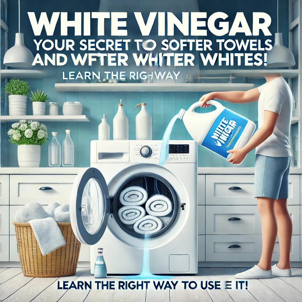 🌟 The Secret Ingredient for Softer Towels and Brighter Whites: White Vinegar! 💧