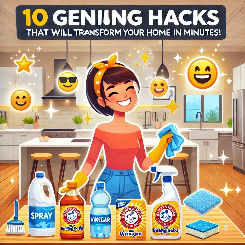 “10 Genius Cleaning Hacks That Will Transform Your Home in Minutes! 🏠✨”